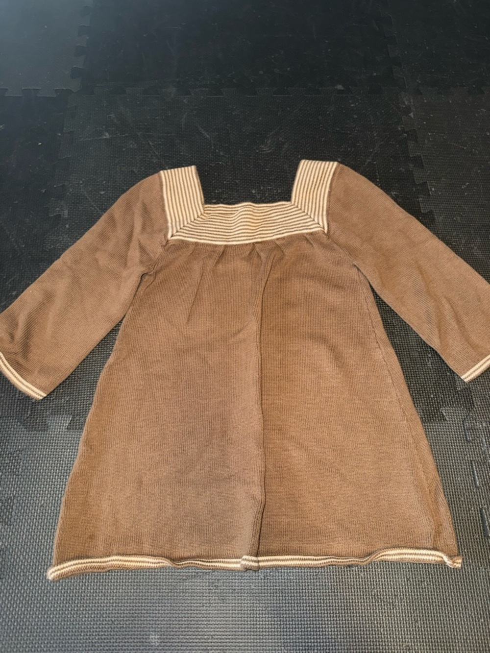 Banana Republic Brown and Cream Striped Knit Sweater